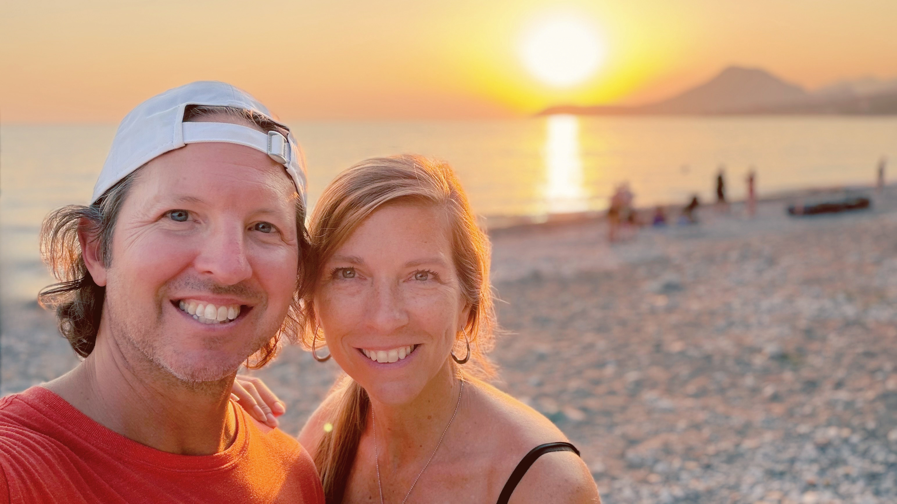 Sam and Stephanie at Šušanj Beach in Bar, Montenegro.