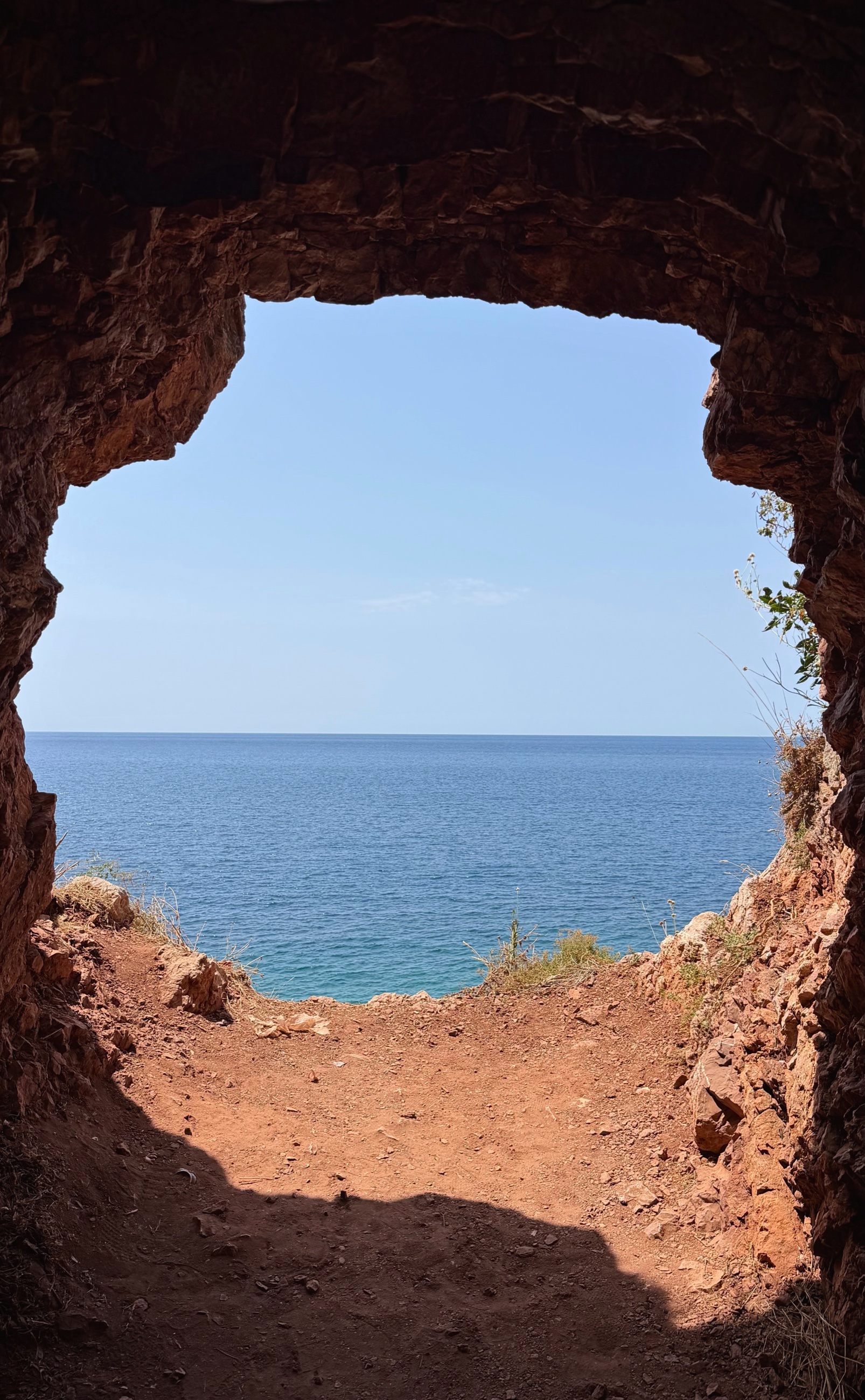 A pedestrian tunnel opening toward the Adriatic along the Health Trail.