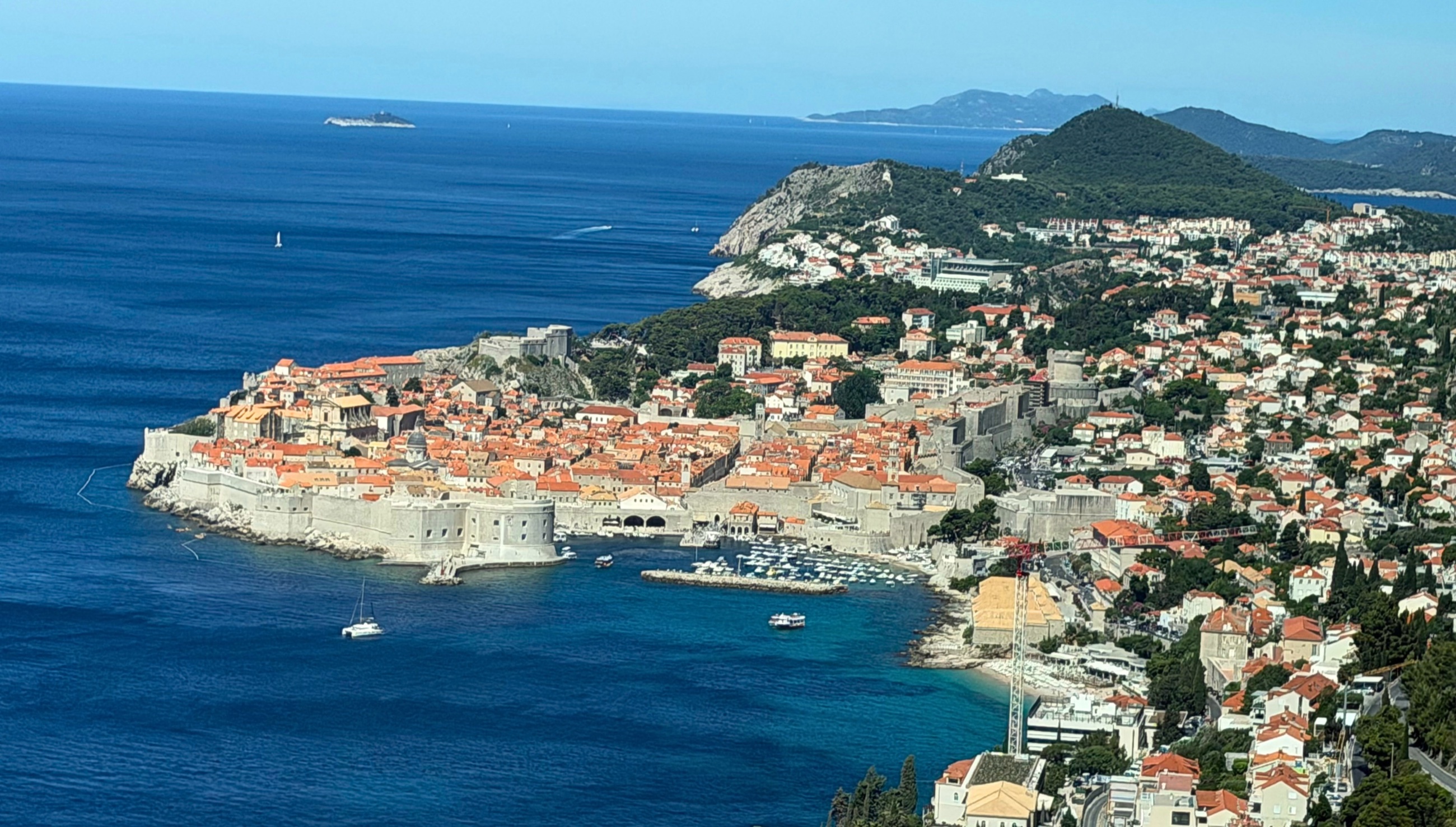 A final look back at Dubrovnik from the bus as the road carried us south toward Montenegro and the Bay of Kotor.