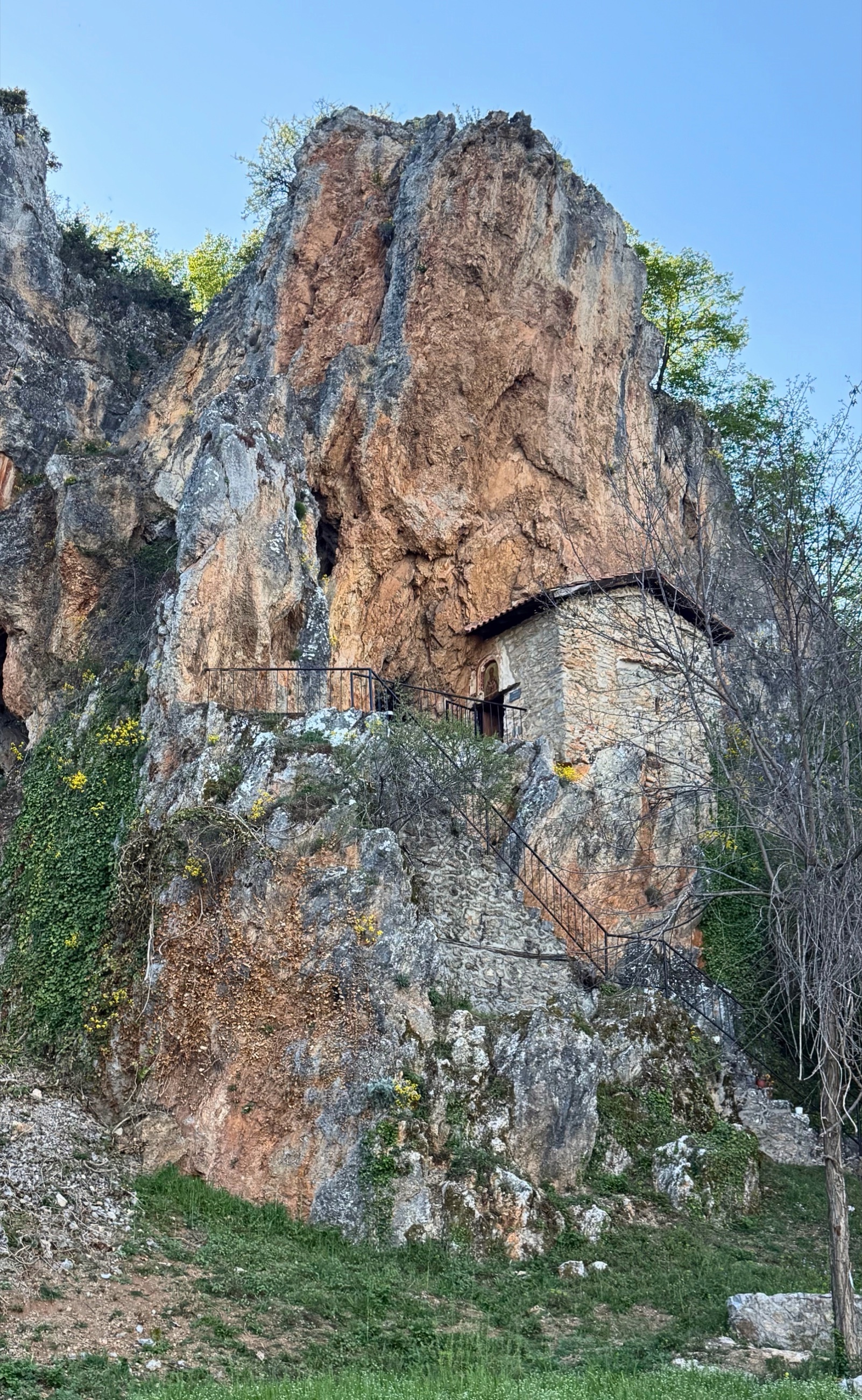 The Cave Church of St. Athanasius at Kališta built into rock above Lake Ohrid