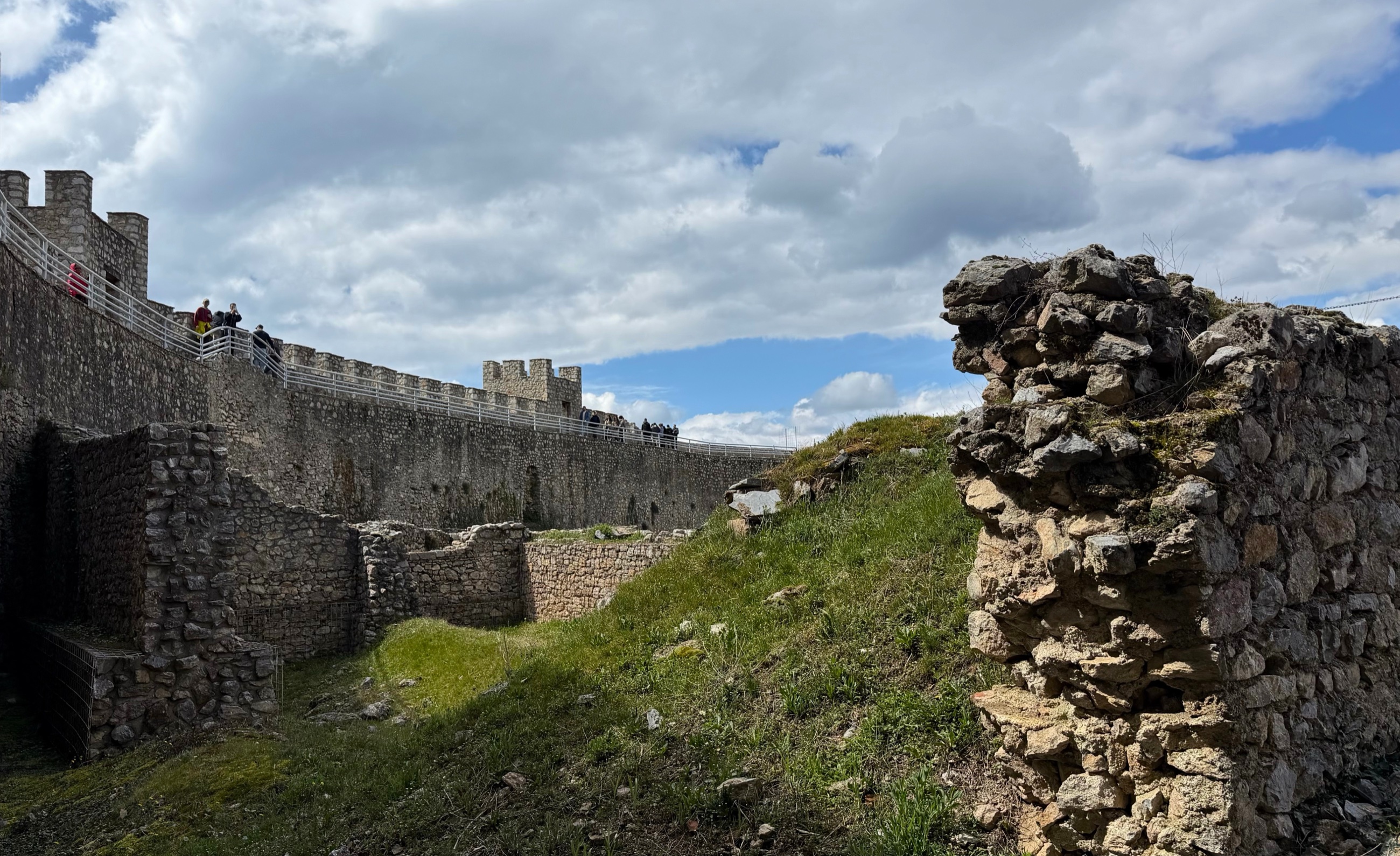 Stone walls of Tsar Samuel's Fortress above Ohrid.