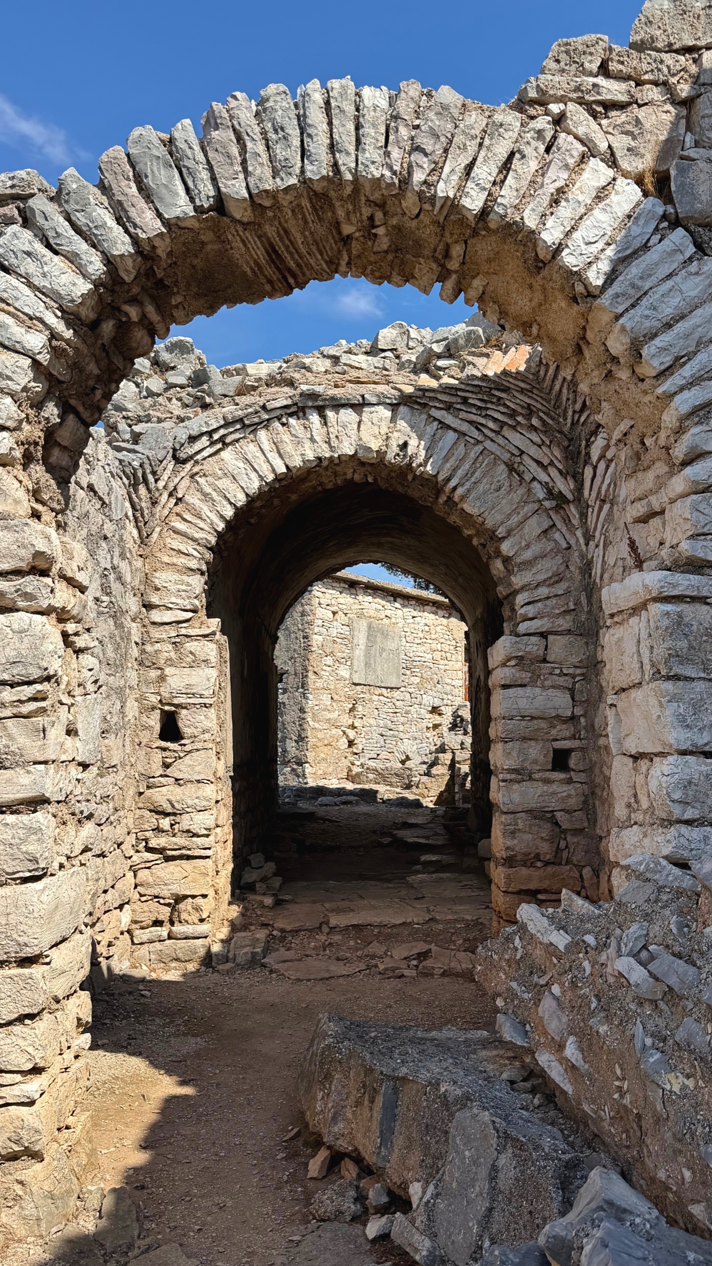 Surviving stone arches within the ruins of the Monastery of the Forty Saints.