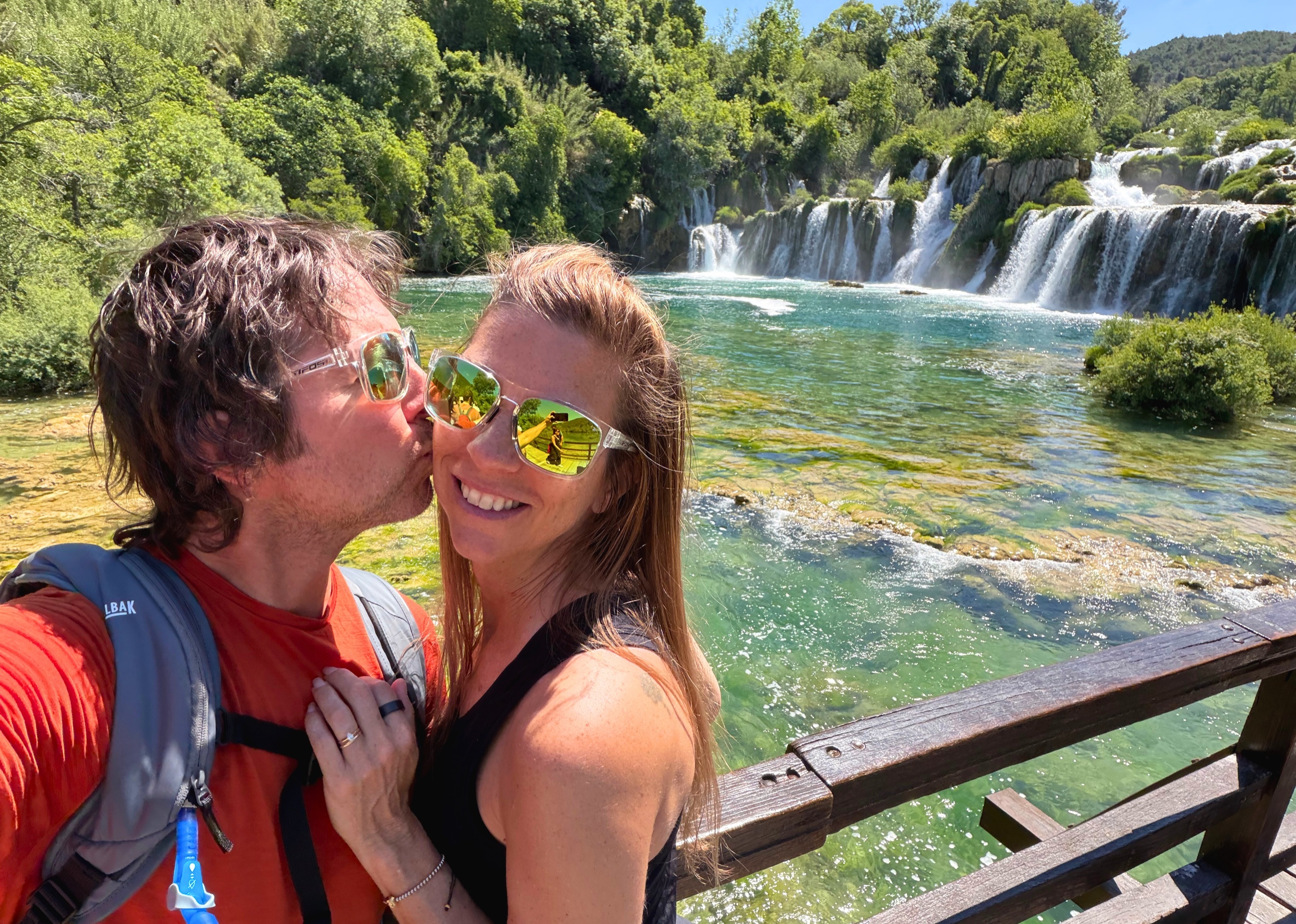 Sam and Stephanie at Krka National Park during their first week in Croatia.