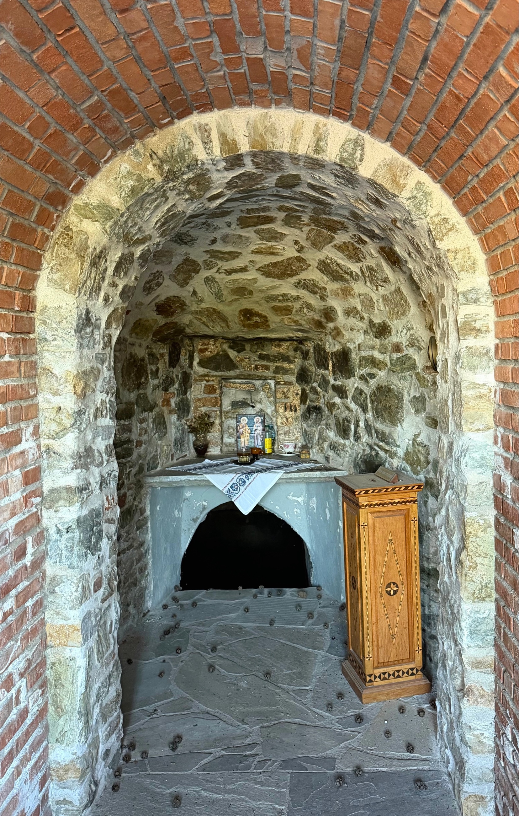 A stone shrine at the spring associated with the Apostle Paul