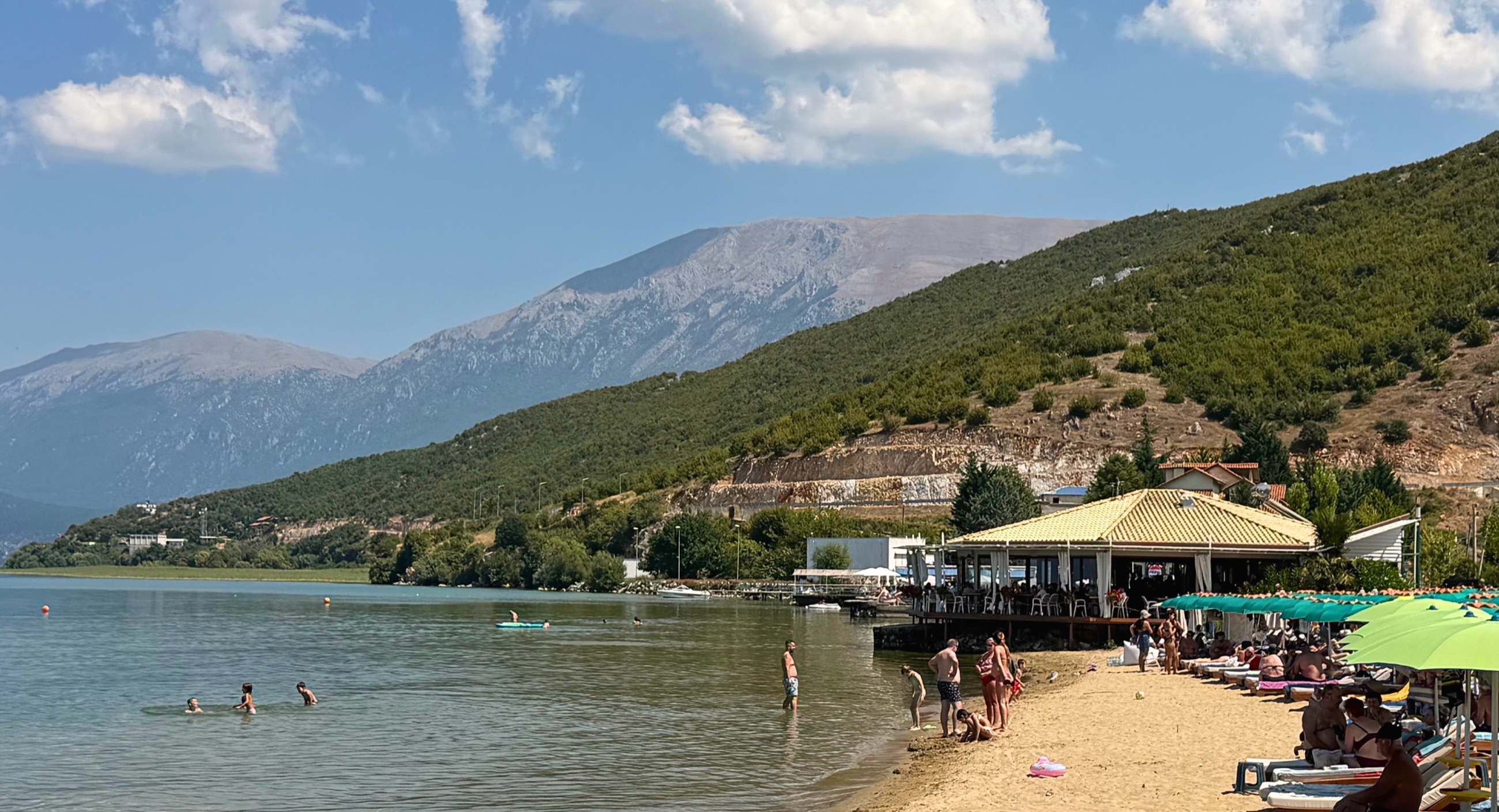 A summer morning along the Lake Ohrid shore in Tushemisht.